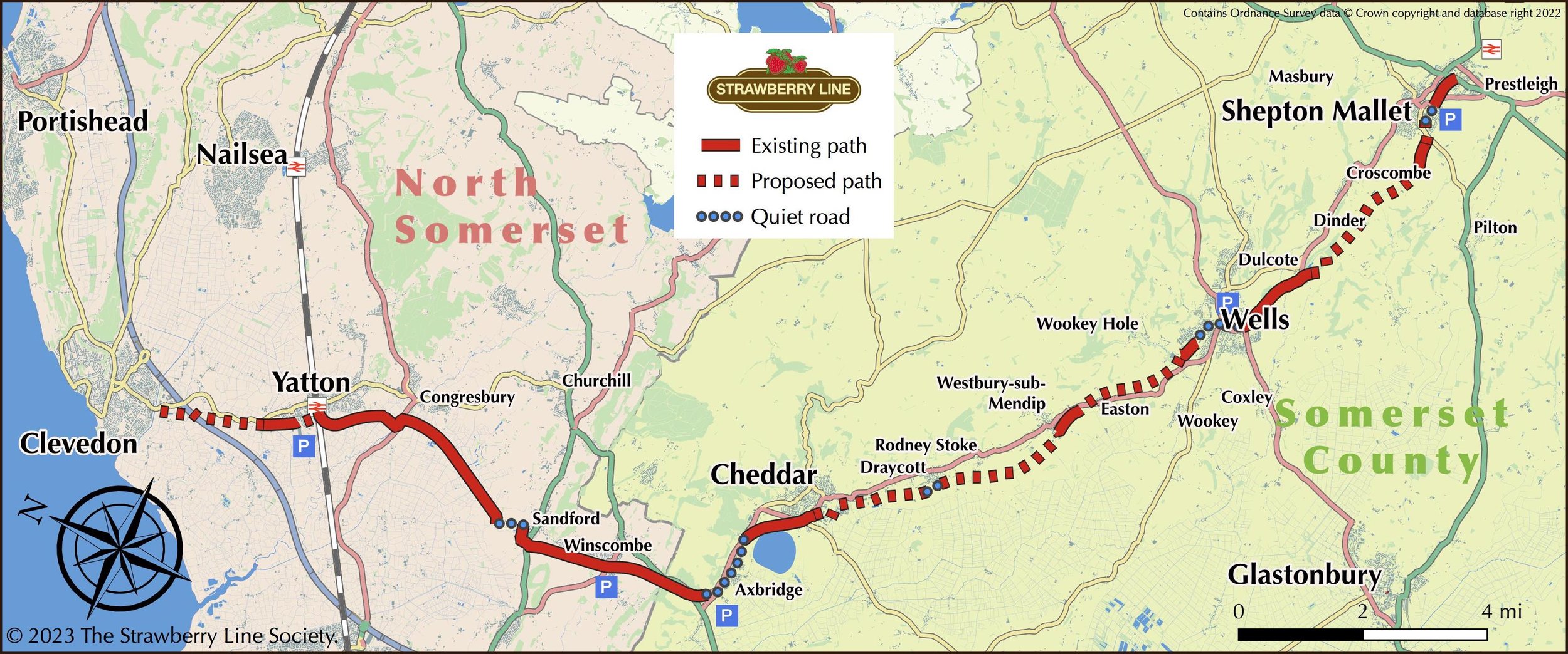 Strawberry line walking route. Image courtesy of Strawberry Line Society https://www.thestrawberryline.org.uk/