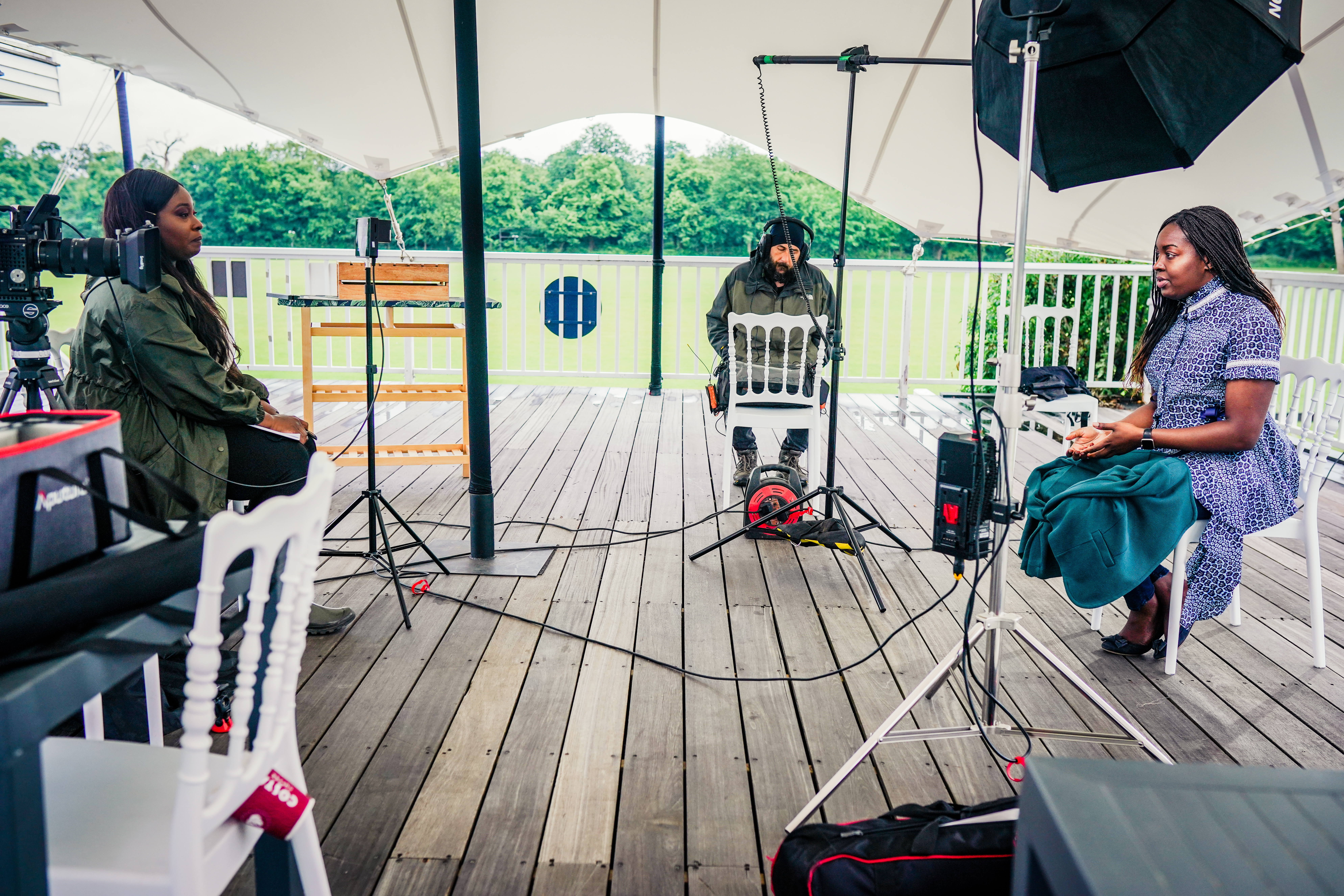 Sheila Kayuma on the set of her film The Black Equestrian