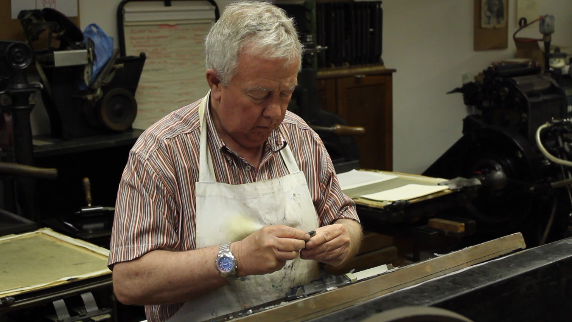 newspaper employee working